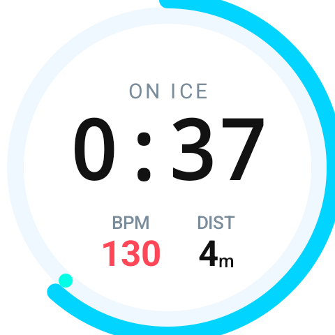 Wear OS watch showing On Ice timer